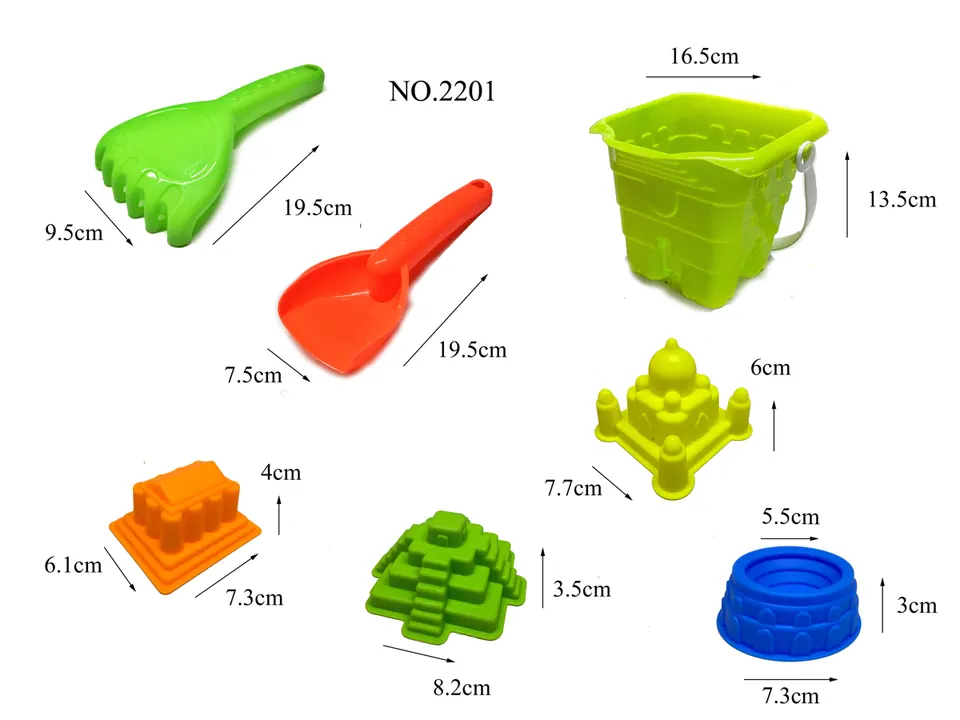 Beach Bucket 7PCS Hang Card + Mesh Bag wholesale from Qili Toys