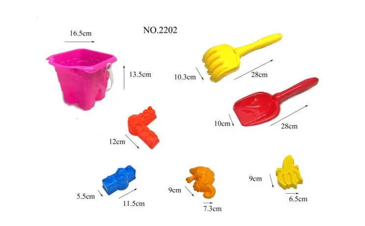 Beach Bucket 7PCS Hang Card + Mesh Bag wholesale from Qili Toys