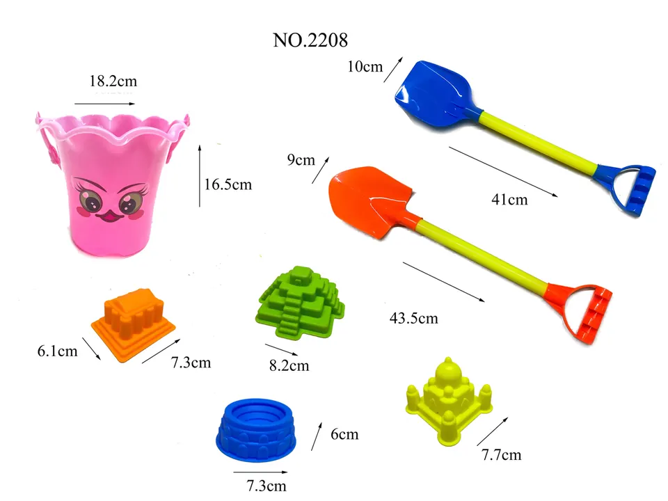 Beach Bucket 7PCS Hang Card + Mesh Bag wholesale from Qili Toys