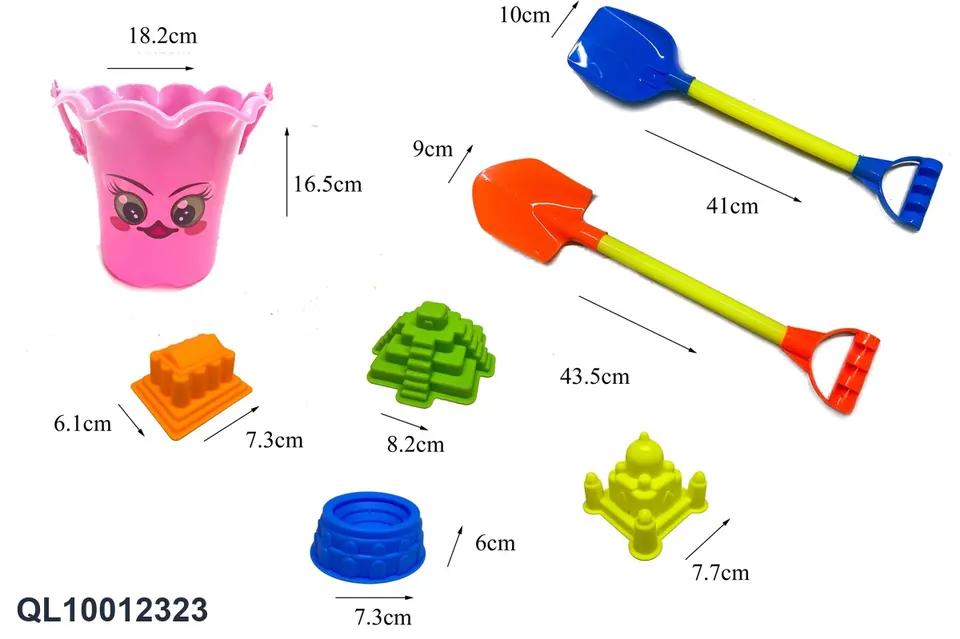 Beach Bucket 7PCS Hang Card + Mesh Bag wholesale from Qili Toys