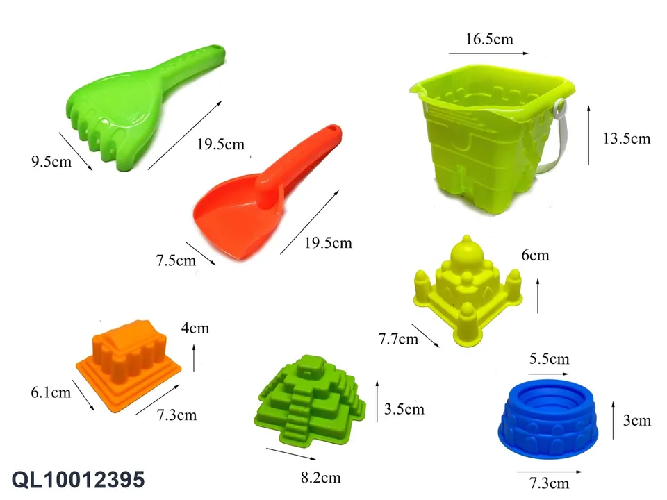 Beach Bucket 7PCS Hang Card + Mesh Bag wholesale from Qili Toys