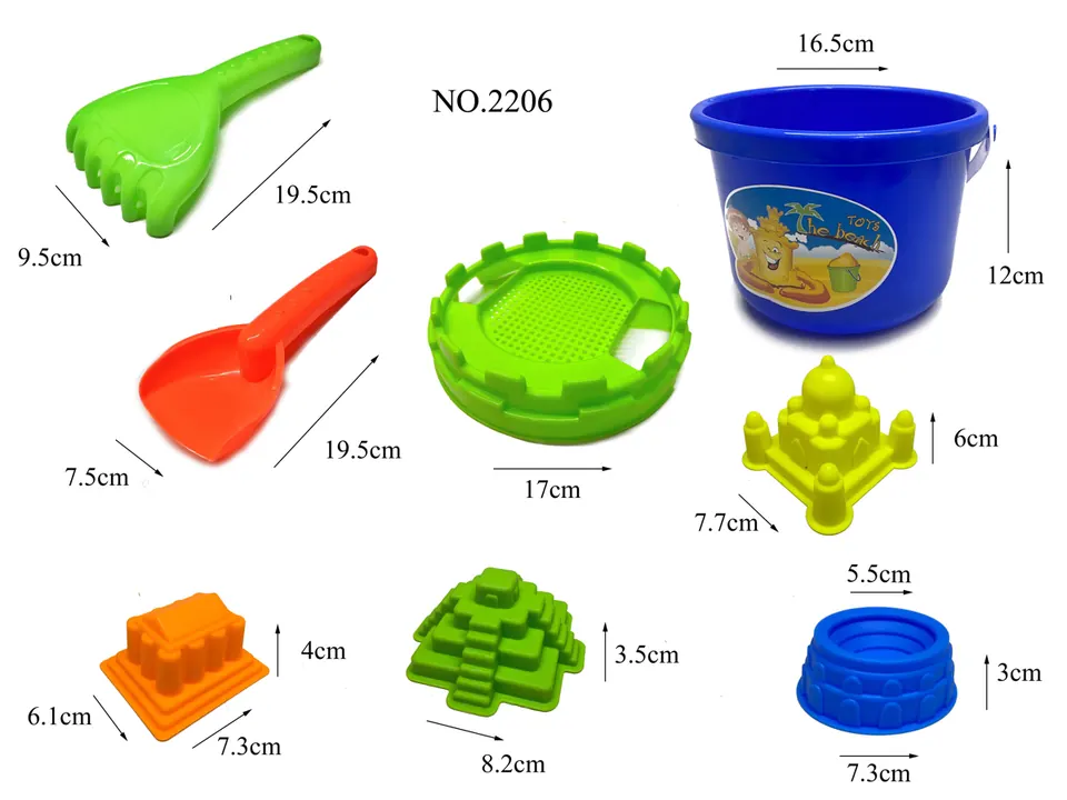 Beach Bucket 8PCS Hang Card + Mesh Bag wholesale from Qili Toys