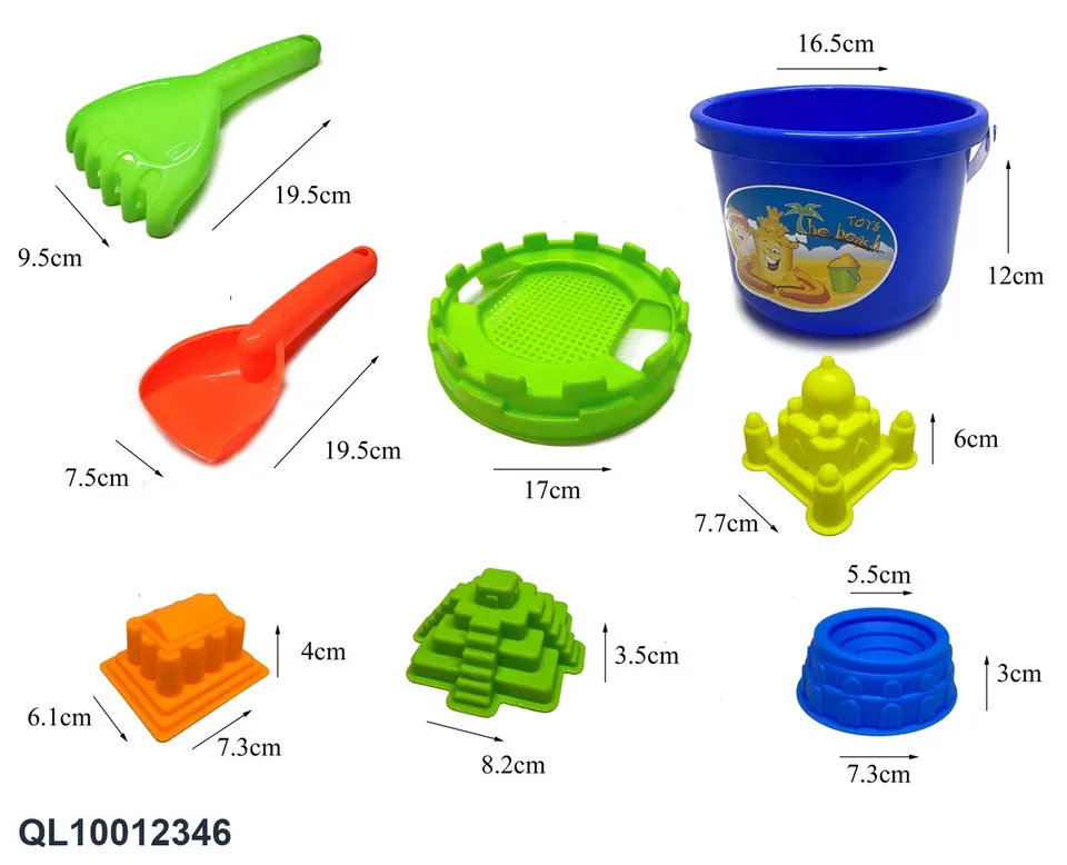 Beach Bucket 8PCS Hang Card + Mesh Bag wholesale from Qili Toys