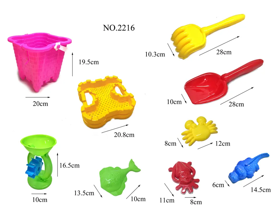 Beach Bucket 9PCS Hang Card + Mesh Bag wholesale from Qili Toys