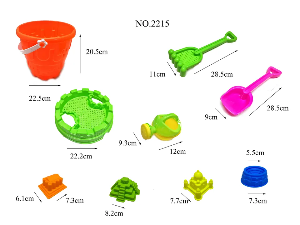 Beach Bucket 9PCS Hang Card + Mesh Bag wholesale from Qili Toys