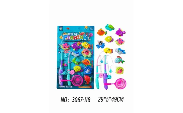 Double Pole Cute Magnetic Fishing Game Blister Board wholesale from Qili Toys