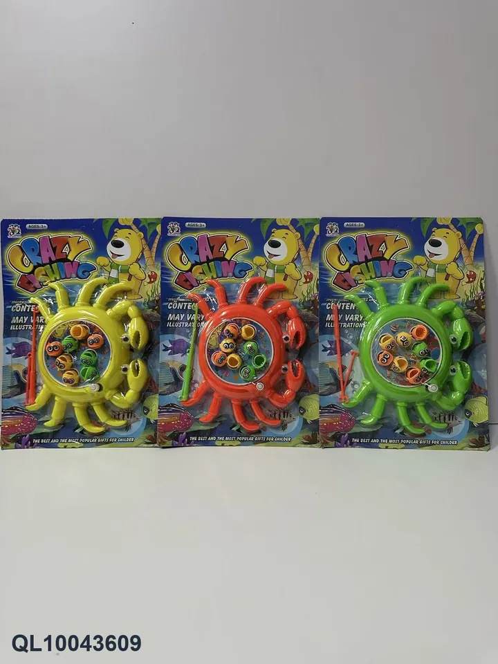 Magnet-Free Fishing Chain (green, yellow, orange and red three colors mixed) Blister Board wholesale from Qili Toys