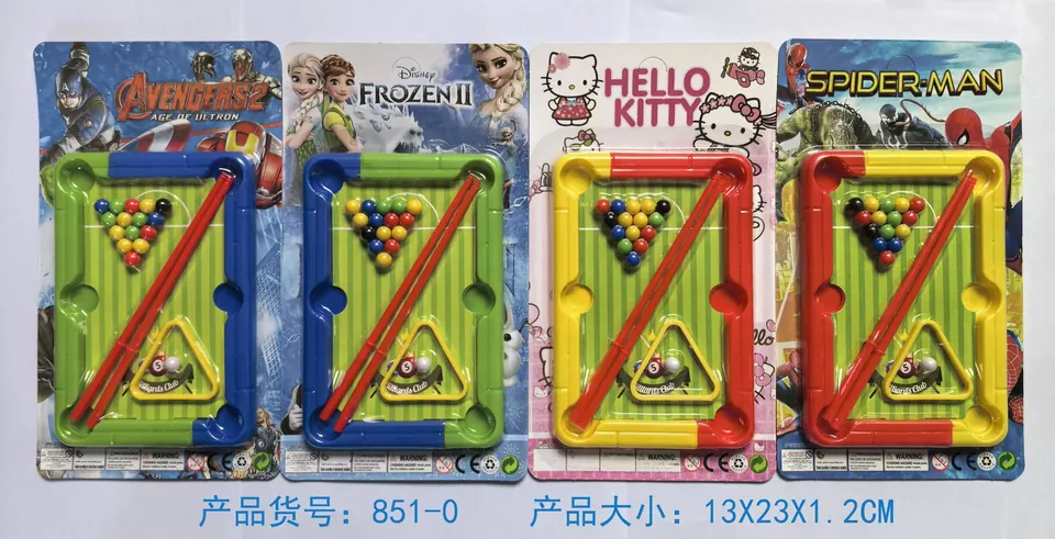 Mini Color-Blocking Billiards Set (four types mixed) Blister Board wholesale from Qili Toys