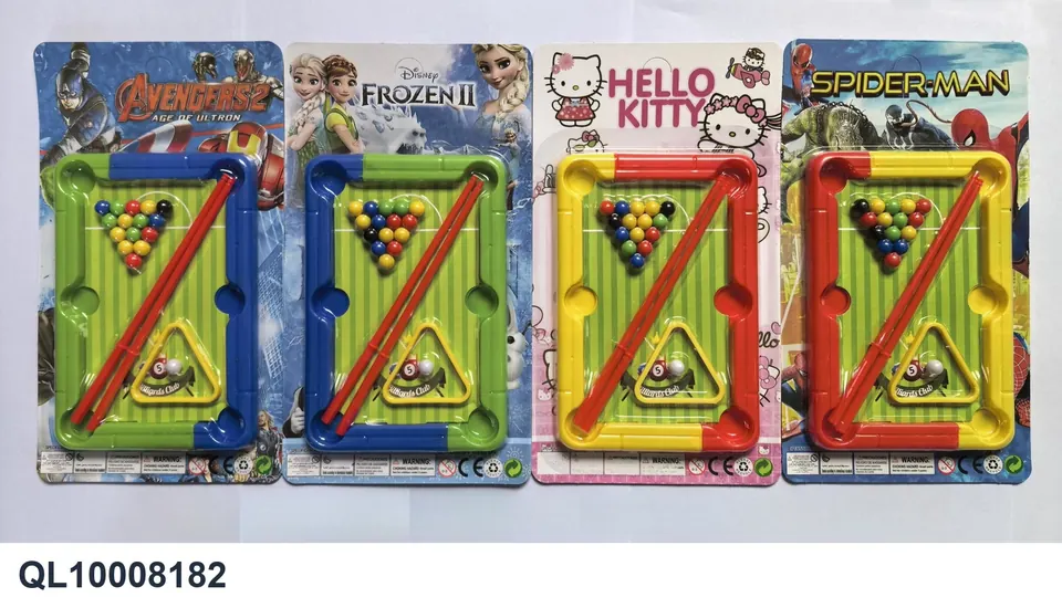 Mini Color-Blocking Billiards Set (four types mixed) Blister Board wholesale from Qili Toys