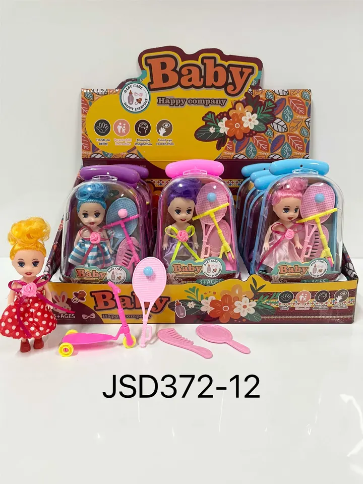 Set Of 12 Hairbrushes With A 3-Inch "Kylie" Brush, Tennis Racket, Mirror, And Comb. All Items Are Mixed Together In One Display Box (single item price). Display Box wholesale from Qili Toys