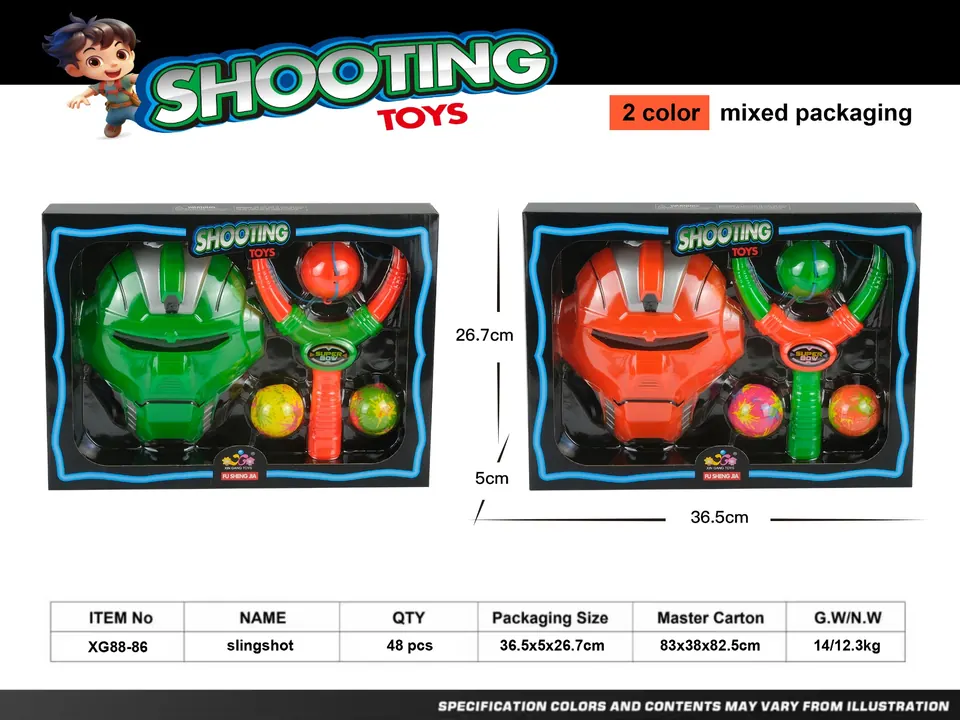 Slingshot (single style 2 colors mixed: green, orange) Window Box wholesale from Qili Toys