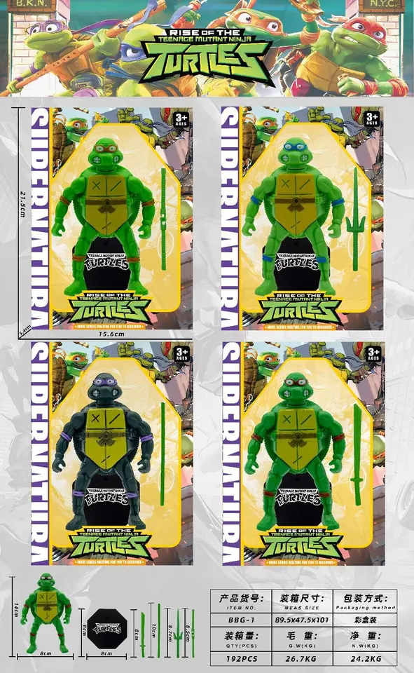Big Teenage Mutant Ninja Turtles (weapons with chassis) Window Color Box wholesale from Qili Toys