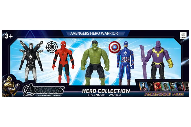 Black Steel + Starscream + Hulk Captain America + Thanos (with lighted head and movable hands and feet) Color Box wholesale from Qili Toys