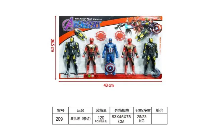 Avengers (with lights) Blister Board wholesale from Qili Toys