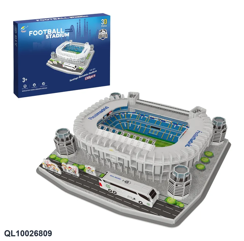 3D Jigsaw Puzzle-Santiago Bernabeu Stadium 138PCS Color Box wholesale from Qili Toys