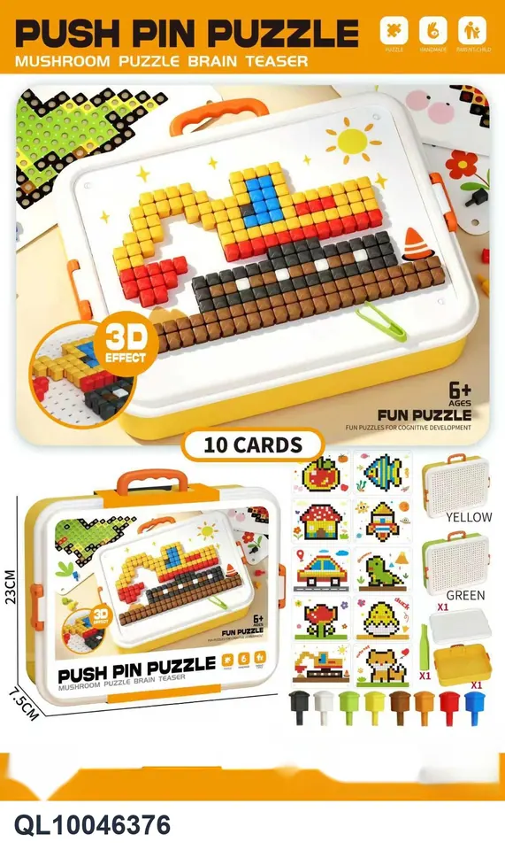 DIY 3D Mushroom Nail Puzzle Portable Box wholesale from Qili Toys