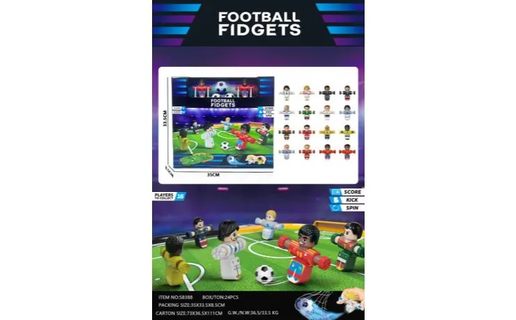 Tabletop Decompression Soccer Series - 2 Players, 2 Balls With Goals & Mat Window Box wholesale from Qili Toys
