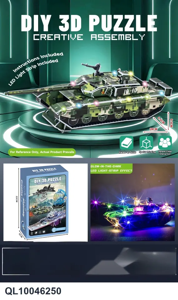 Microscopic Small World DIY Tank Three-Dimensional Puzzle With Lights Sealed Box wholesale from Qili Toys