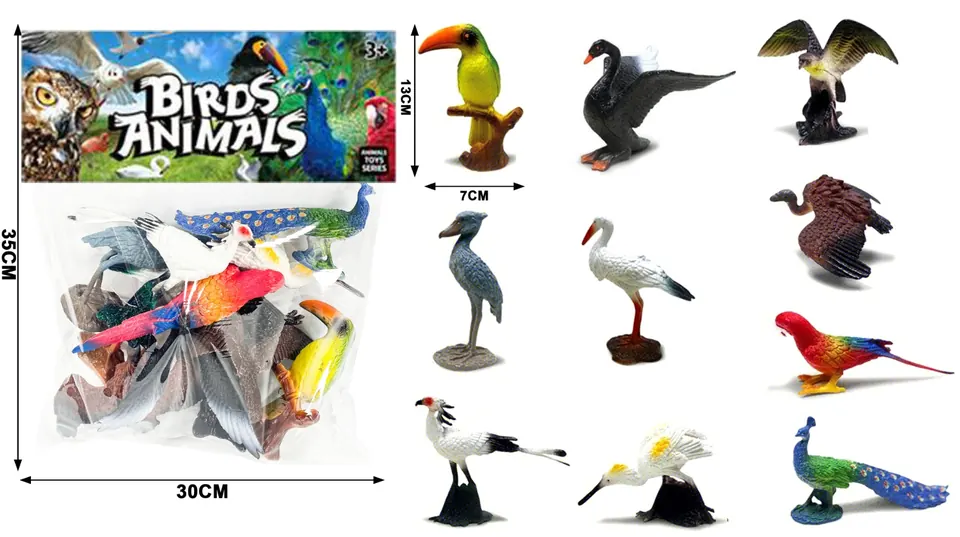 10 Birds PVC Header Bag wholesale from Qili Toys