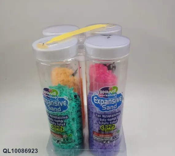 100G Of Coarse Expanding Sand + Animal Figures (4 colors per bottle) In wholesale from Qili Toys