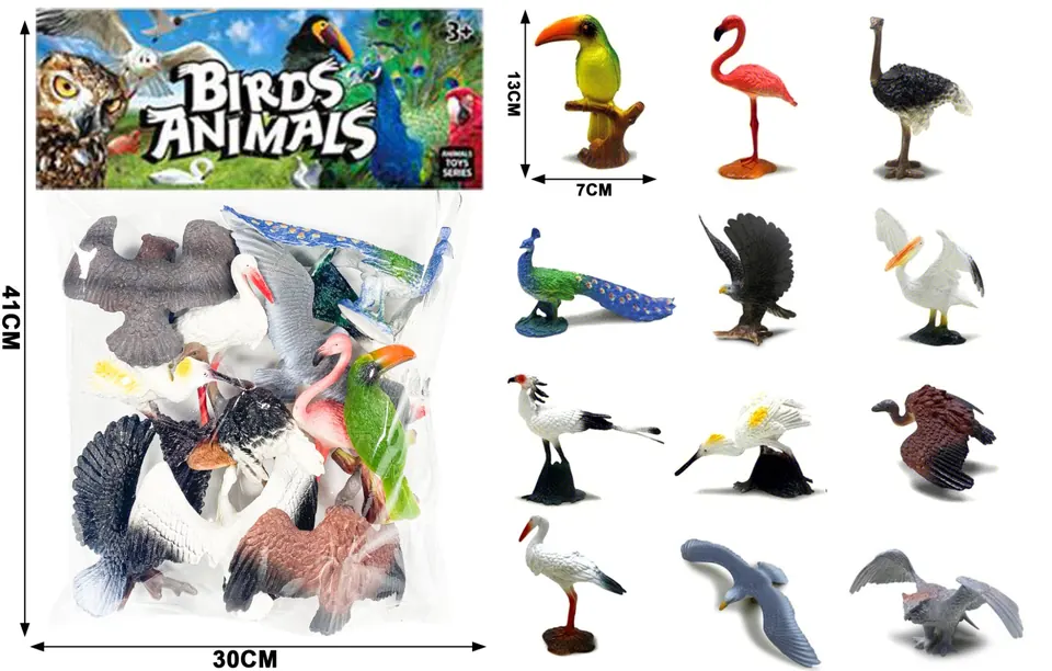 12 Birds PVC Header Bag wholesale from Qili Toys