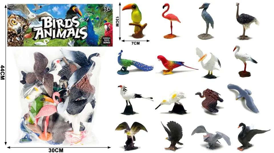 16 Bird Set PVC Header Bag wholesale from Qili Toys