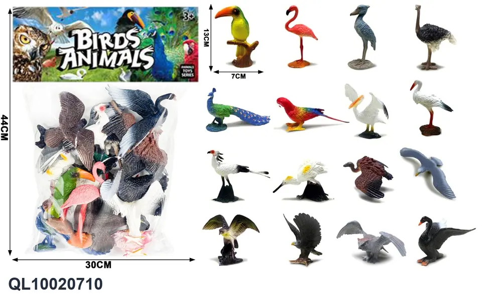 16 Bird Set PVC Header Bag wholesale from Qili Toys