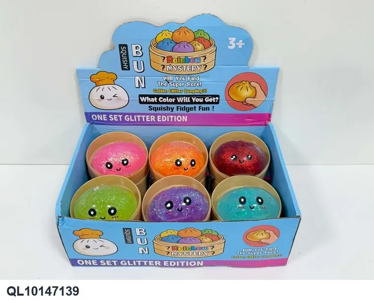 8.5Cm Stress-Relieving Dumpling Jelly With Glitter (12 pieces per pack) Display Box wholesale from Qili Toys
