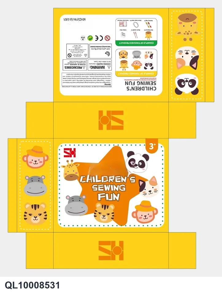 Children's Sewing Fun Non-Woven DIY Creative Pendants For Boys And Girls - Forest Animals (6 pieces in a box) Color Box wholesale from Qili Toys