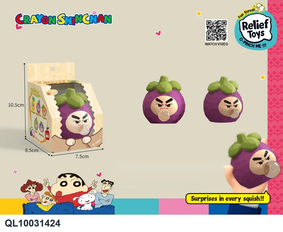 Crayon Shin-Chan's Mountain Bamboo Bubble Toy (stress relief squishy toy with bubbles) Window Box wholesale from Qili Toys