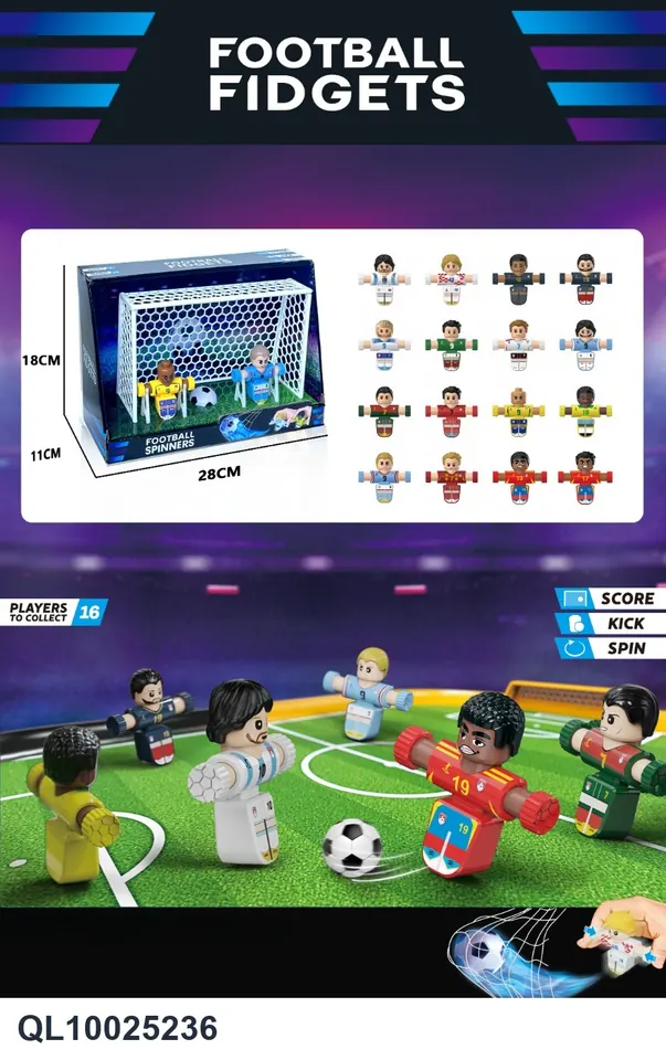 <Desktop Game Decompression Football Series> 2 Players With 1 Ball And 1 Goal Display Box Packaging 7 Mixed Packages Display Box wholesale from Qili Toys