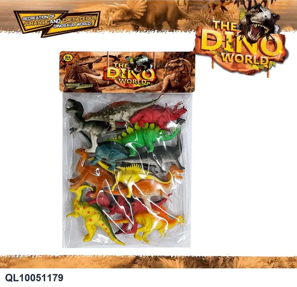 Dinosaur Set 12PCS PVC Header Bag wholesale from Qili Toys