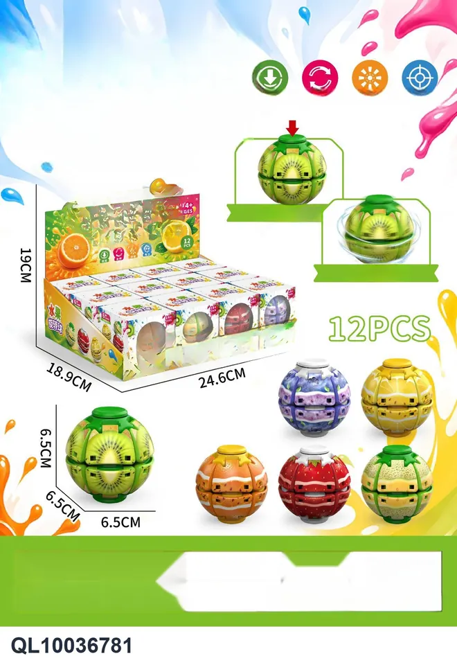 Fruit Pressing Gyro Ball Display Box wholesale from Qili Toys