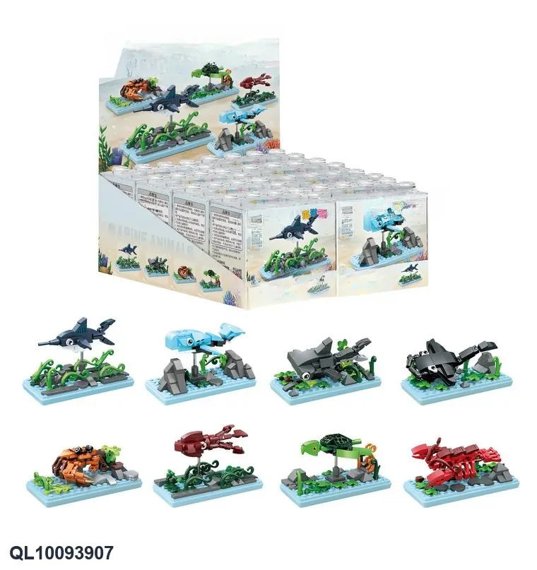 Marine Animals (1pdq/8 types mixed) Clear Styrene Box wholesale from Qili Toys