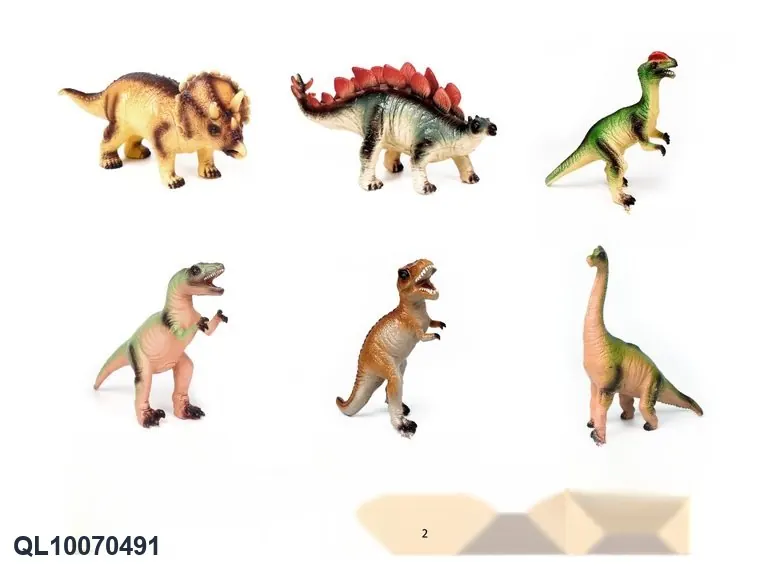 Medium And Large Size Environmentally Friendly Vinyl-Filled Dinosaur (without ic) - 6 Types Mixed Hang Card + Bag wholesale from Qili Toys