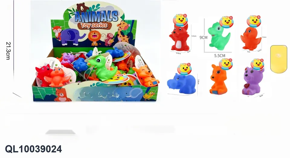 New Enamel Simulation Of Cute Pet Animals, Soft Rubber Playing In Water Display Box wholesale from Qili Toys
