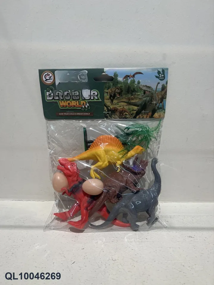 PVC Dinosaur Set (4 pieces) PVC Header Bag wholesale from Qili Toys