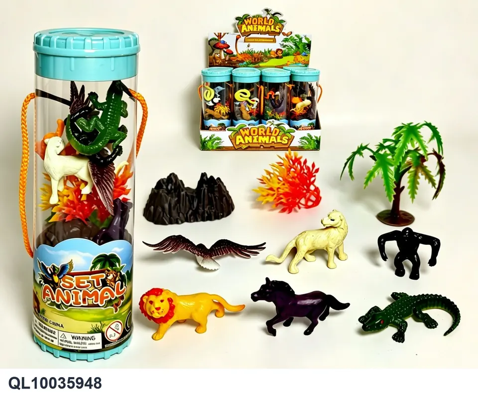 PVC Wild Animals 6 Sets Mixed Display Box wholesale from Qili Toys