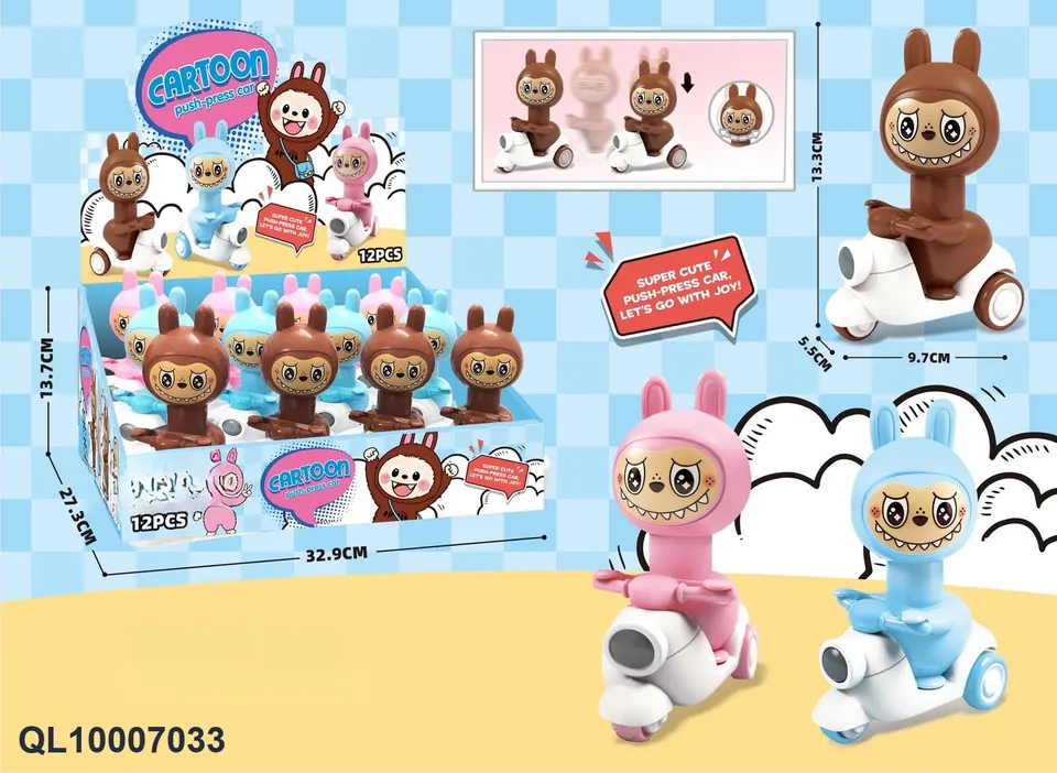 Push-Pull Rabbits (pack of 12 pieces) Display Box wholesale from Qili Toys