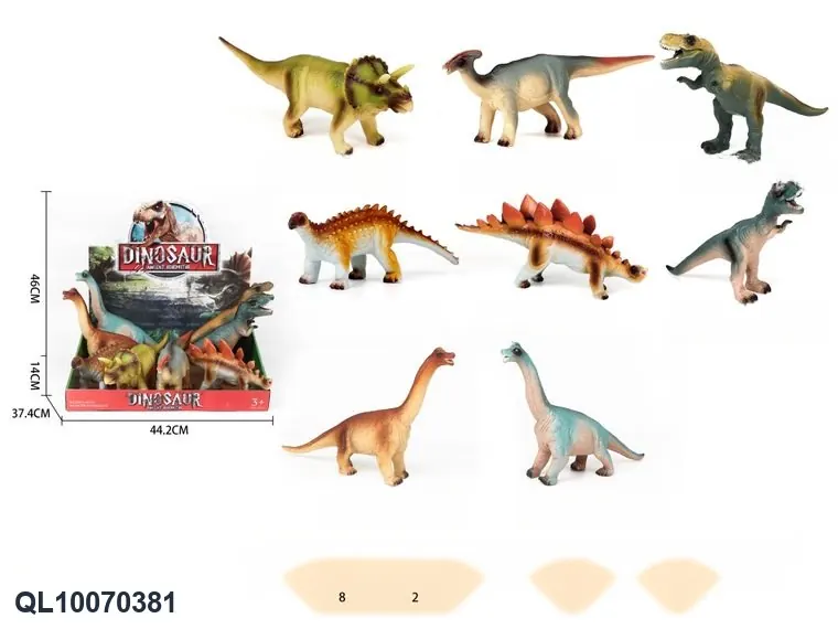 Set Of 8 Medium-Sized Dinosaur Display Boxes (mixed assortment of 8 different designs) Display Box wholesale from Qili Toys