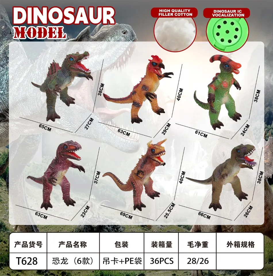 Six Types Of Mutated Dinosaurs, Including Athosaurus, Centrosaurus, Parasaurolophus, Velociraptor, Torosaurus, And Tyrannosaurus Rex PE Bag+Elevator wholesale from Qili Toys