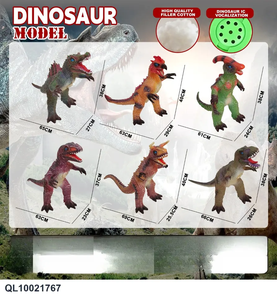 Six Types Of Mutated Dinosaurs, Including Athosaurus, Centrosaurus, Parasaurolophus, Velociraptor, Torosaurus, And Tyrannosaurus Rex PE Bag+Elevator wholesale from Qili Toys