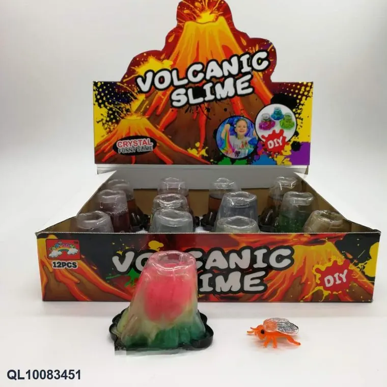 Slime Volcano-Shaped 70G Colorful Sand Mud + Insect Animal-Themed Toy Set (12 cans) Color Box wholesale from Qili Toys