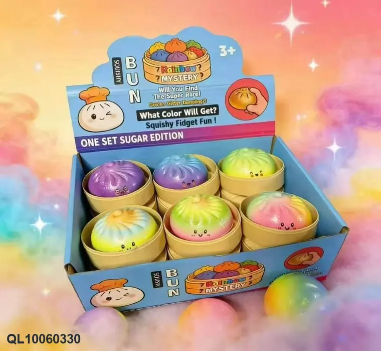 Slow-Rebound Elastic Band, Colorful Large Dumpling 12 Pieces Per Display Box wholesale from Qili Toys