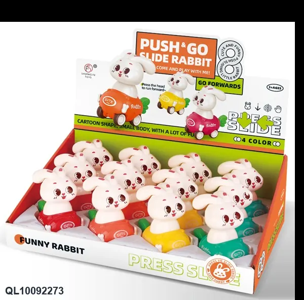 Squeeze The White Rabbits (four colors: orange, yellow, blue, red) 12 Display Boxes (mixed colors) wholesale from Qili Toys