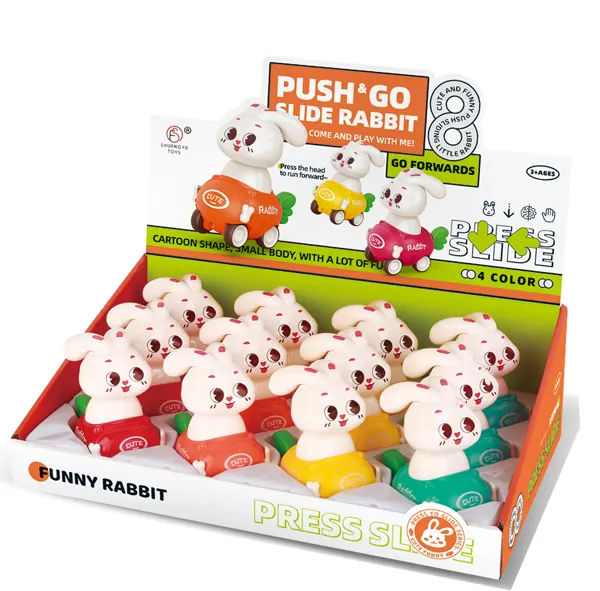 Squeeze The White Rabbits (four colors: orange, yellow, blue, red) 12 Display Boxes (mixed colors) wholesale from Qili Toys