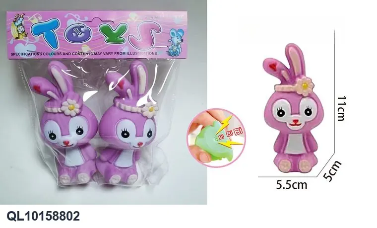Star Dee-Lu Rabbit Vinyl With BB Squeak PVC Header Bag wholesale from Qili Toys