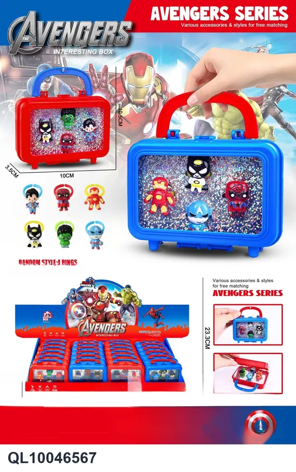 Superhero Team Girl Accessories Set Children's Hair Accessories Hair Clip Hair Rope Unpack Candy Giveaways DIY Hair Accessories Gift Box Hair Accessories Box Maze Surprise Blind Box Handbag Storage Box Armored Hero Spider Hero Shield Hero Green Giant Hero Hair Accessories Toy Display Box wholesale from Qili Toys