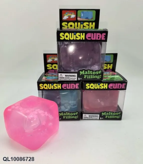 TPR Square Clay + Snowflake-Shaped Squishy Toy, Sold In A Box. Boxed wholesale from Qili Toys