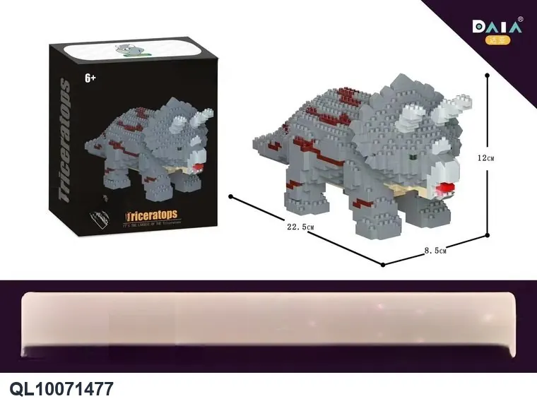 Triceratops Building Block Model Color Box wholesale from Qili Toys